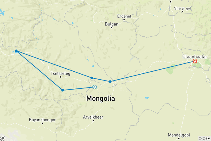 Mapa de Mongolia Central