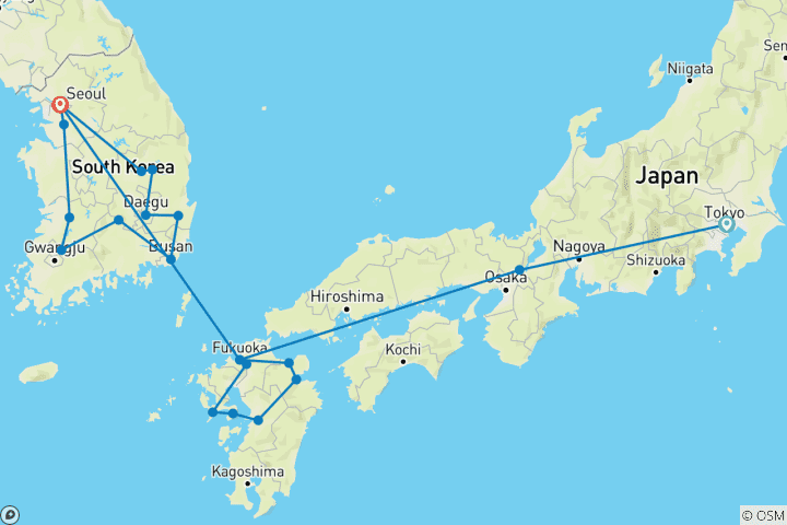 Map of Dreamed Japan with Kyushu Island and Ancestral Korea