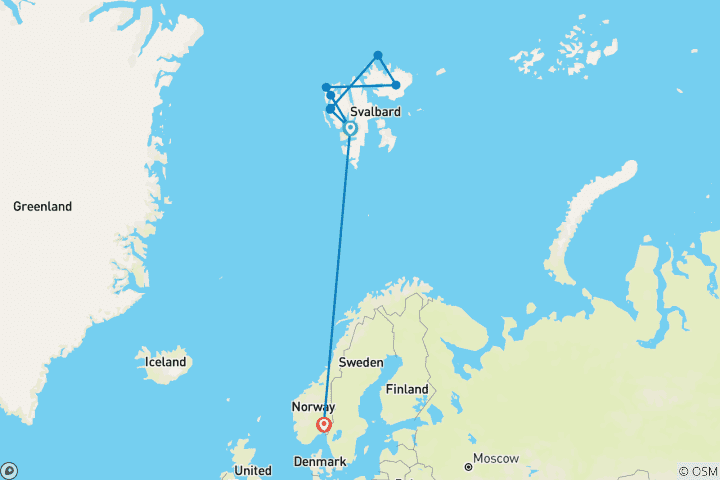 Map of Svalbard: North to the Midnight Sun (Ocean Albatros)