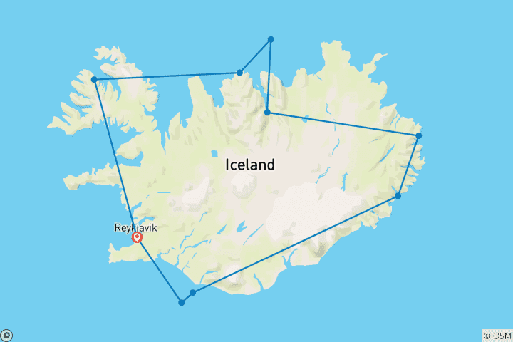 Kaart van Hoogtepunten van IJsland (Ocean Victory)