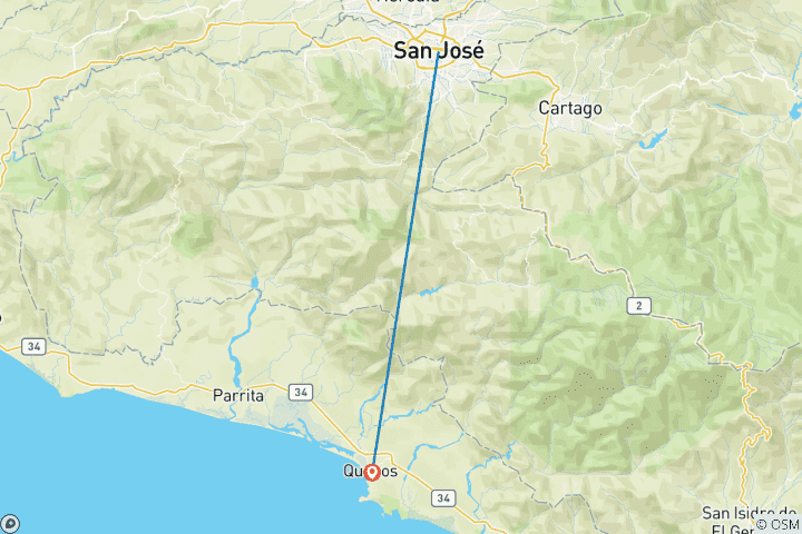 Mapa de 7 Días de Selva, Islas y Cruceros. La aventura definitiva en el Pacífico y la vida salvaje de Costa Rica