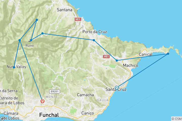 Karte von Entdecken Sie die Insel Madeira (8 Tage)