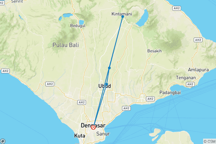 Kaart van 5D4N BALI - UBUD PAKKET