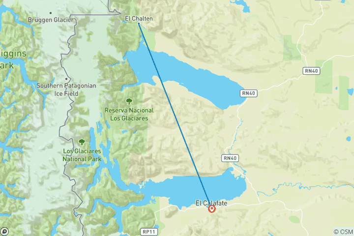 Mapa de Aventura de Yoga en la Patagonia