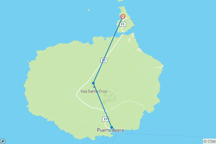 Karte von Ecuador: Galapagos Express - Santa Cruz Insel + Plaza Inseln mit der Yacht - 3 Tage/2 Nächte