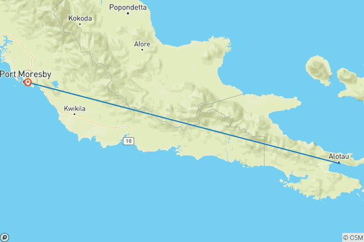 Mapa de Excursión Cultural y de Aventura por las Islas de Milne Bay