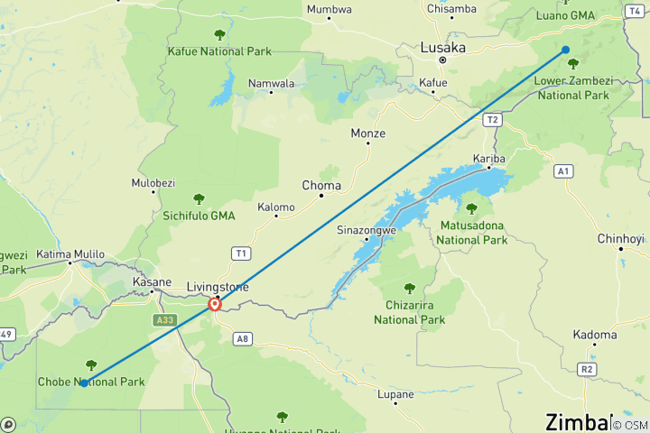 Mapa de Excursión de 5 días en el Hotel Arco Iris con estancia económica