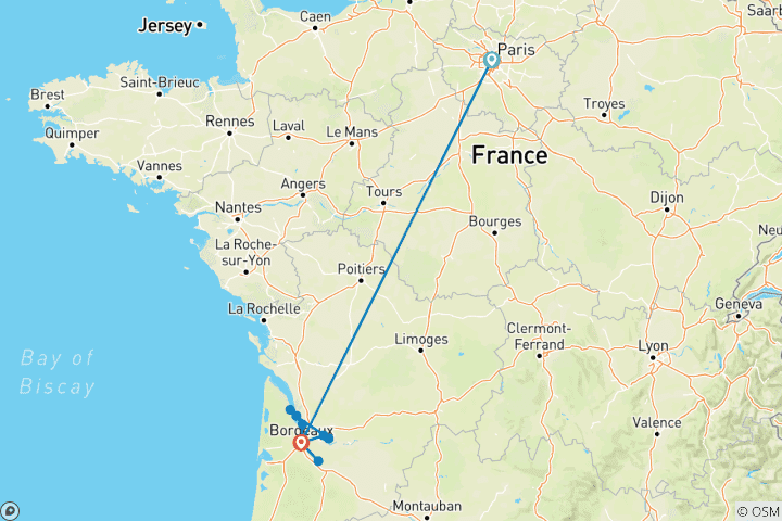 Map of Bordeaux Affair with Highlights of Paris 2027