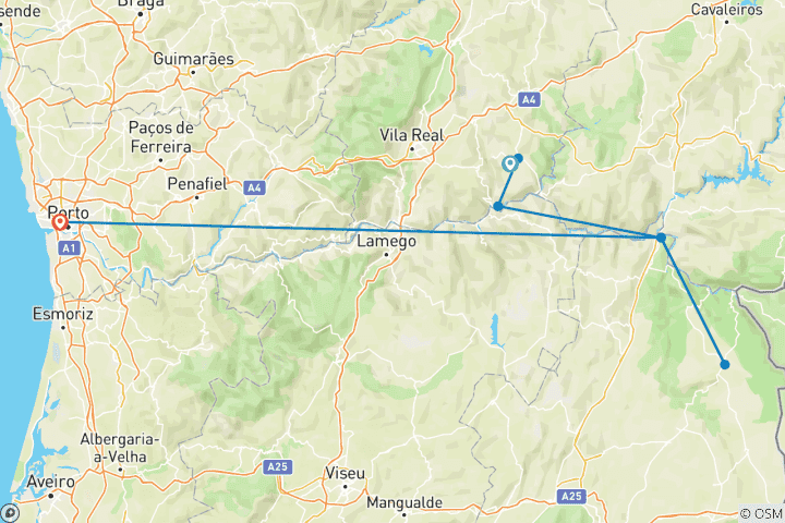 Karte von Douro & wildes Côa-Tal entdecken (8 Tage)