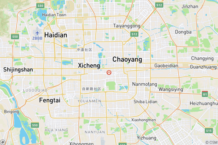 Kaart van Beijing Culturele Ervaring - 4 dagen