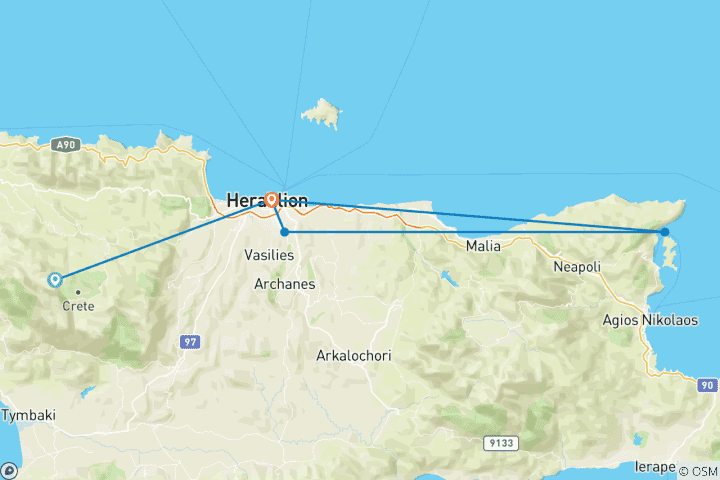 Mapa de Experiencia en el Laberinto de Creta - 5 días