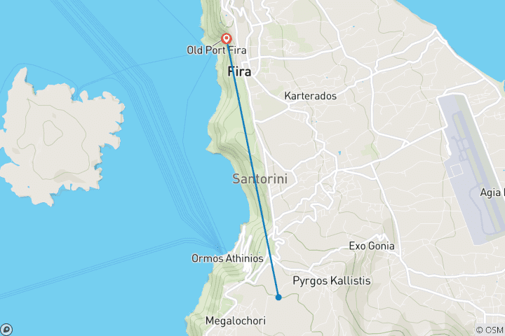 Karte von Santorini Escape Experience - 3 Tage