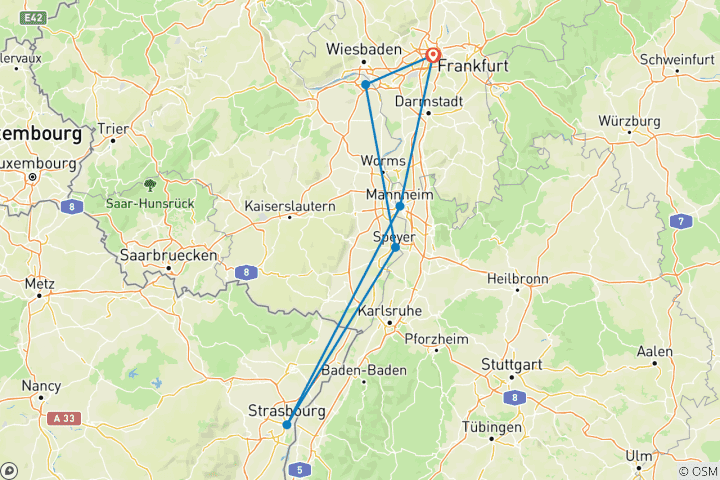 Karte von Main trifft Rhein Metropolen 2027