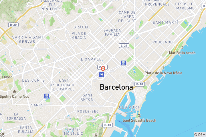 Mapa de Lo mejor de Barcelona: 4 días de cultura y costa
