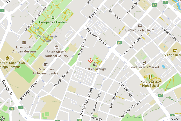 Mapa de Ciudad del Cabo y Winelands