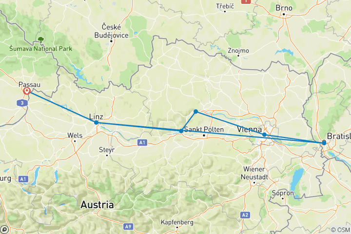 Karte von Weihnachten an der Donau (Passau - Passau)