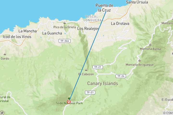 Carte du circuit La magie de Tenerife avec les enfants