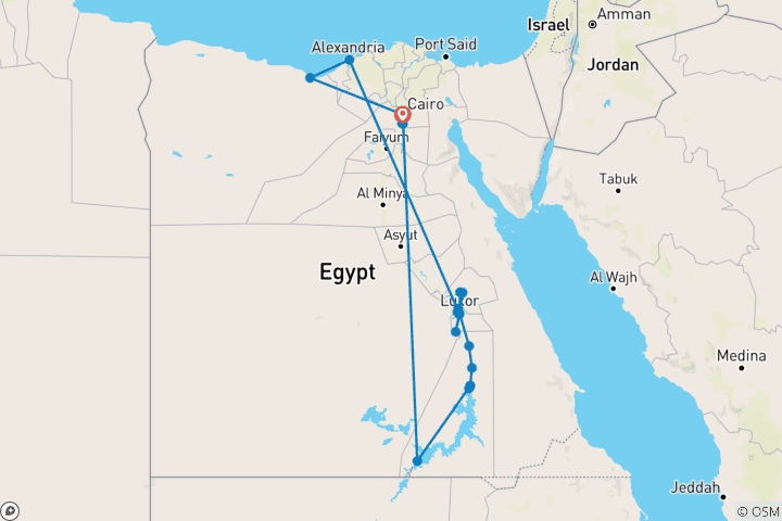 Carte du circuit L'Égypte en profondeur 2027