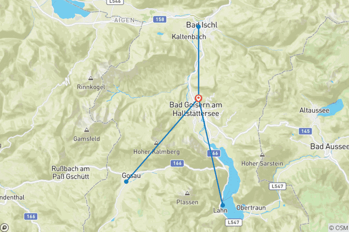 Kaart van Dal ontmoet hut in Bad Goisern (5 dagen)