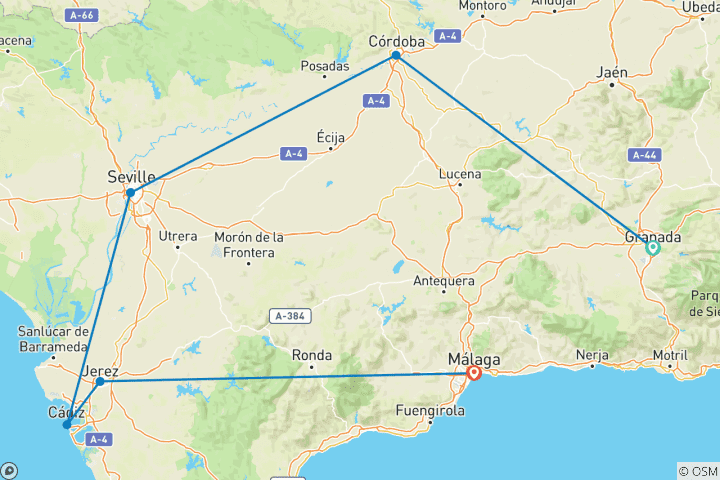 Mapa de Viaje por Andalucía