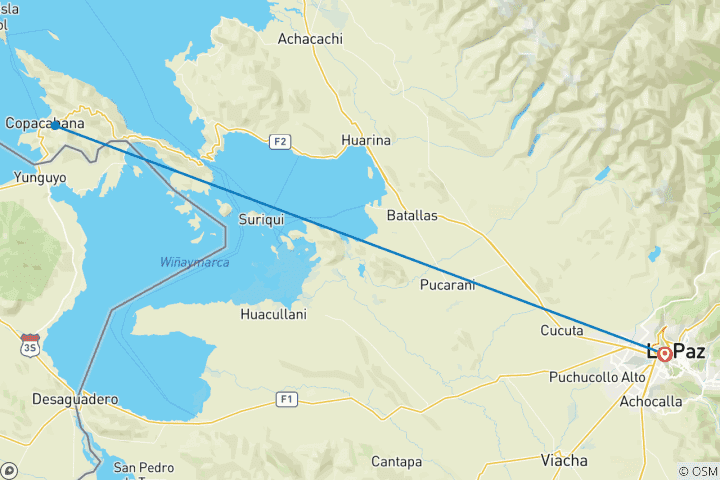 Map of 12 Days Trekking in the Cordillera real: High-Altitude Adventure in Bolivia