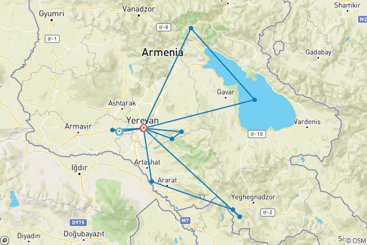 Kaart van Armenië Erfgoedverkenner - 7 dagen