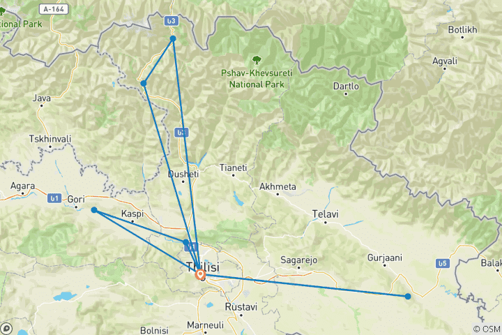 Carte du circuit Les points forts de la Géorgie - 6 jours