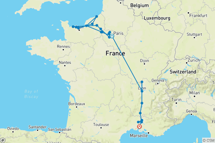 Kaart van Frankrijk Onthuld: Seine & Rhône WOII Herdenking & Geschiedenis Cruise