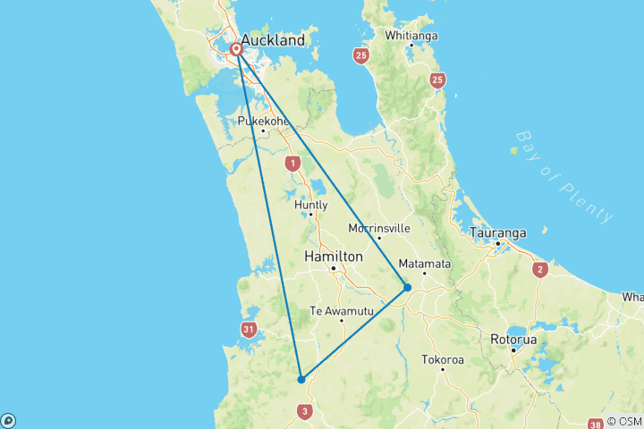 Mapa de 5 días en Auckland: Aventuras en el Autobús Explorador y Magia de la Tierra Media