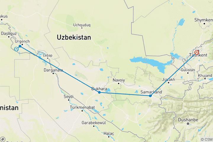 Map of Uzbekistan Full Experience: From Desert Fortresses to Registan Square