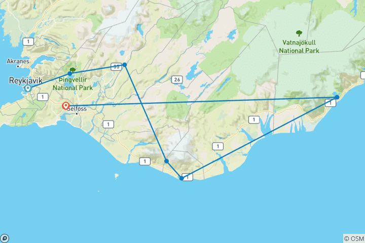Map of Alpengirl: Empowering Women's Iceland Highlands Adventure