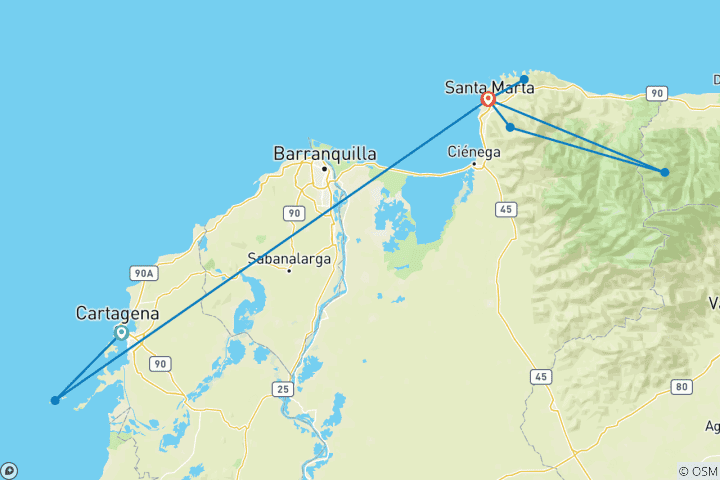 Carte du circuit Magie des Caraïbes - 7 jours