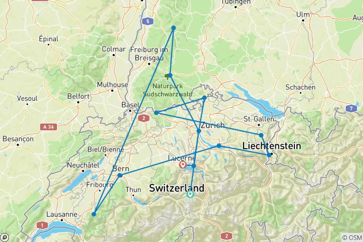 Carte du circuit Circuit en petit groupe