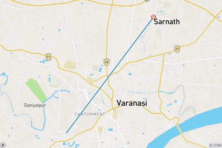 Map of 2 Day Varanasi Tour Package – Sunrise Boat Ride & Evening Aarti (3★ 4★ & 5★ Hotels)