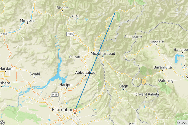 Kaart van Shogran, Naran & Babusar Top Tour (4 Dagen) - Ontsnappen aan de schilderachtige Kaghan Vallei