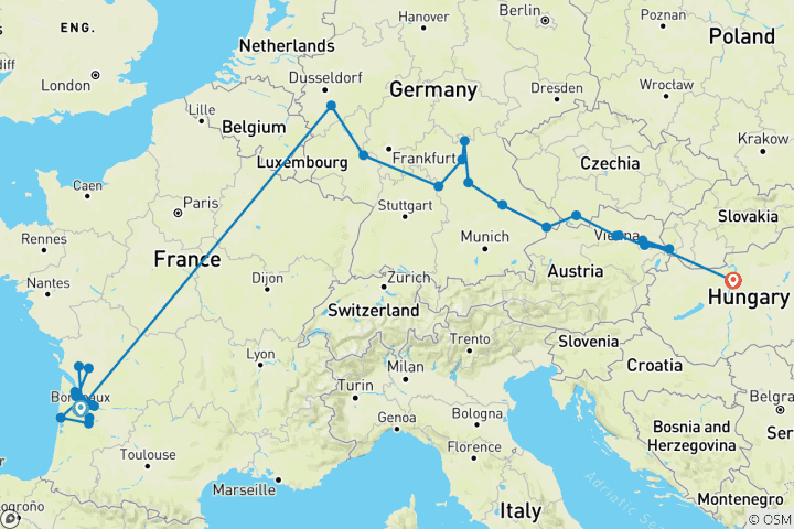 Kaart van Prachtig Bordeaux & Juwelen van Europa