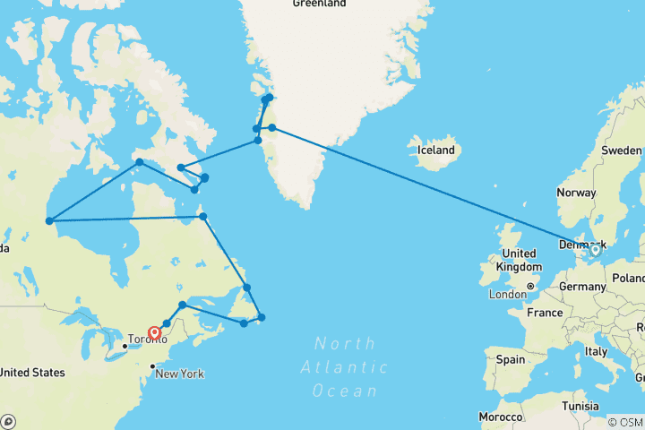 Kaart van Ultieme reis: Groenland & Canada's Hudson Bay