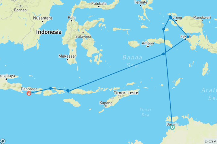 Mapa de Secretos de las Islas de las Especias y Komodo