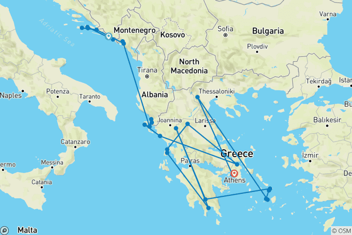 Map of Adriatic & the Greek Islands