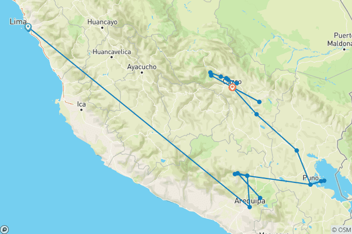 Map of Best of Peru (Without Amazon)