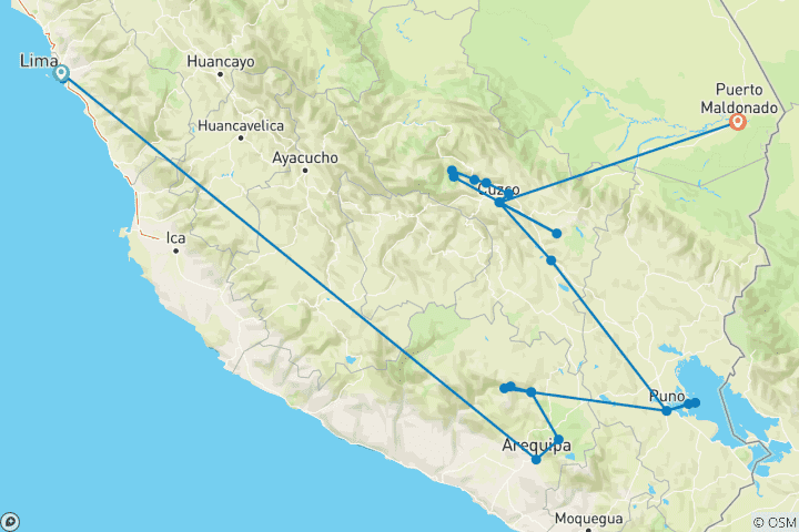 Kaart van Het beste van Peru (met Amazon)