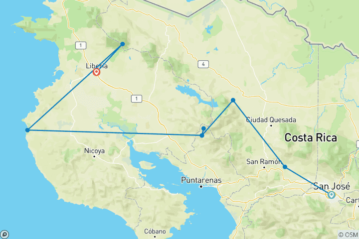 Map of Costa Rica Rainforest - Small Group (Small Groups)
