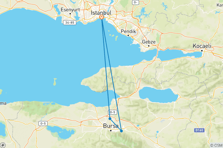 Carte du circuit Visite privée des classiques de Bursa