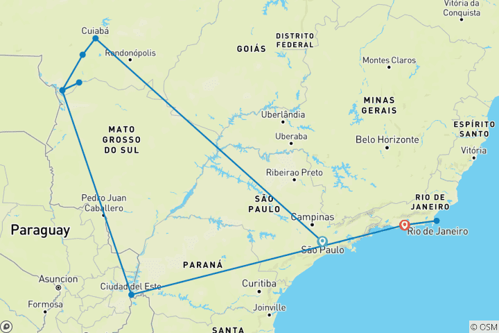Mapa de Maravillas de Brasil: Safaris por el Pantanal, Cataratas del Iguazú con comida y estancia de 5 estrellas en Río