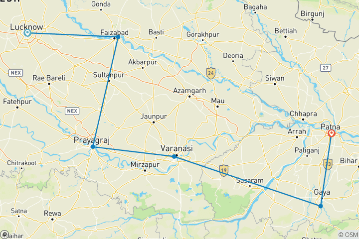 Map of India’s Sacred Temples and Cultural Heritage Tour