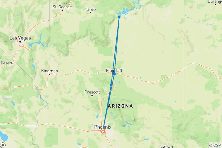 Carte du circuit Alpengirl : une aventure de randonnée à Sedona réservée aux femmes