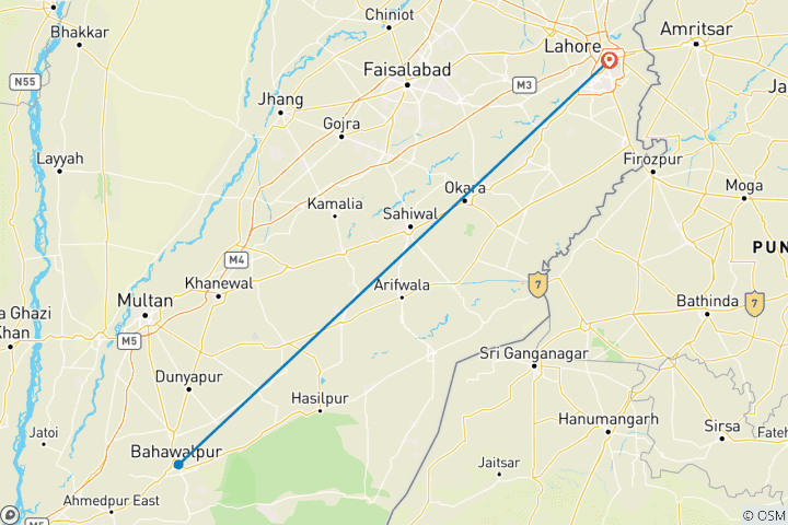 Carte du circuit Circuit du patrimoine à Lahore et Bahawalpur