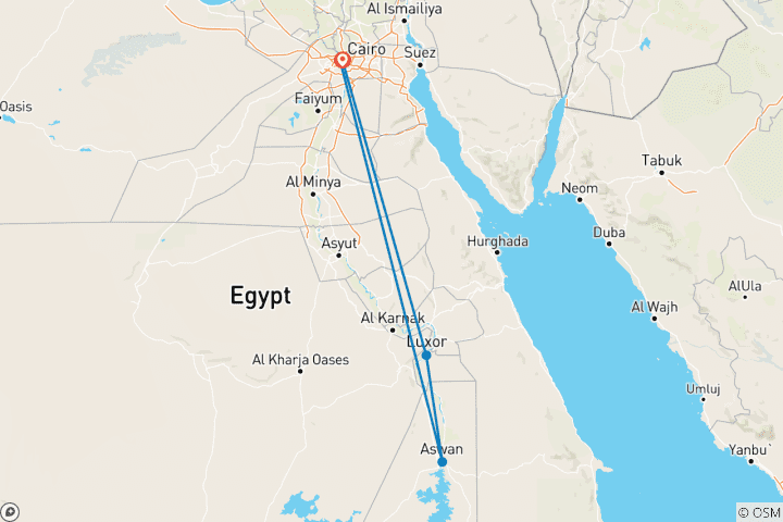 Karte von Ägypten Luxusurlaub 8 Tage