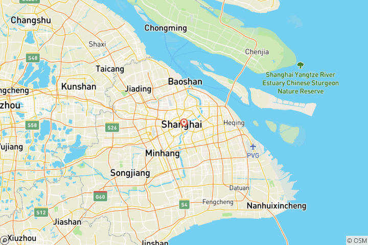 Karte von Shanghai Night Walking Tour mit lokalem Essen