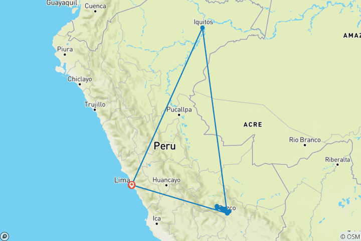 Map of Peru & Amazon Experience 2027-2028|2029